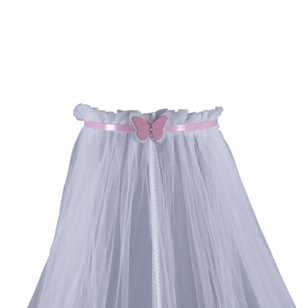 Kit Dossel Mosquiteiro Berço Americano Nacional Quarto Infantil Bebe Menino Borboleta Luxo Rosa