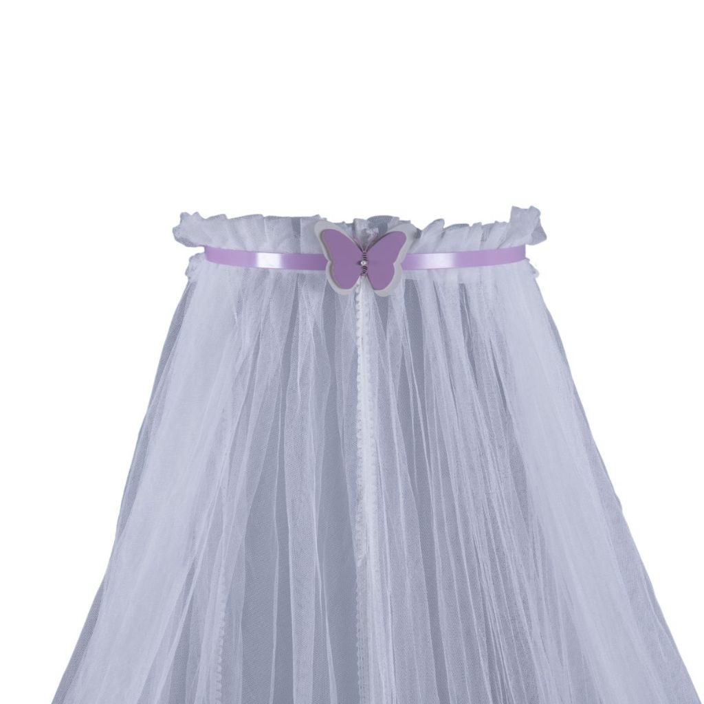 Dossel Mosquiteiro Parede Filo Tule Rede Tela Berço Americano Nacional Menina Bebe Borboleta Lilas