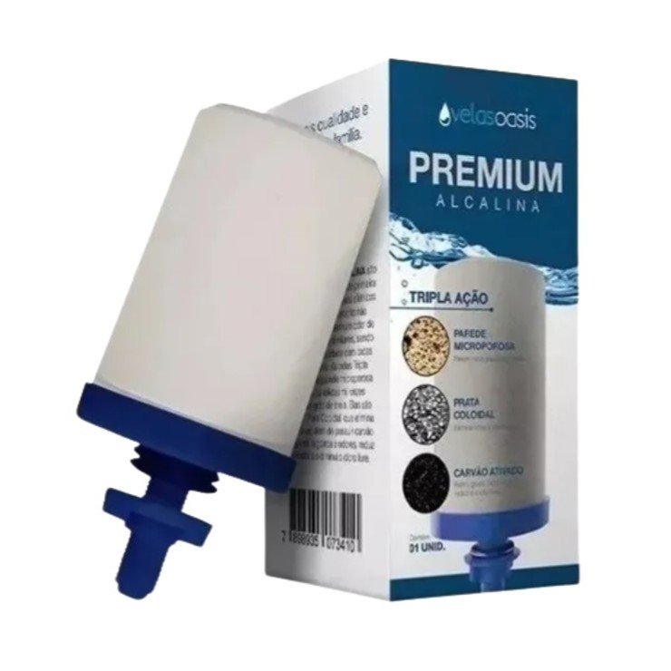 Vela Tripla Ação Alcalina, Carvão Ativado e Prata Coloidal Compatível em Todos Filtro De Barro