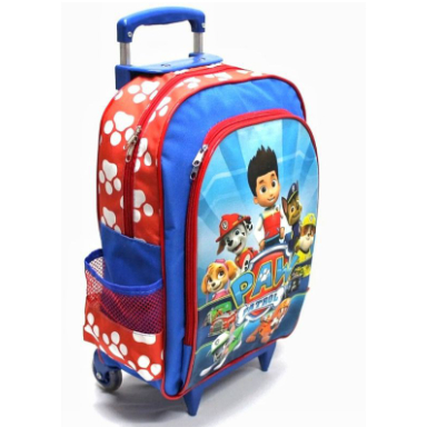 Mochila de rodinhas Mochilete Patrulha Canina infantil escolar meninos azul personagem criança