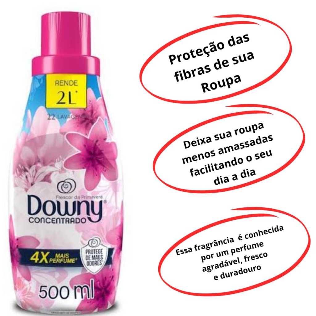 4 Amaciantes de Roupas Concentrado DOWNY 500ml cada Envio Imediato Com Nota