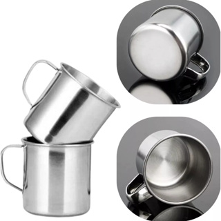 Caneca Aço Inox 8 Cm 500 Ml Inox Polido Café E Chá Luxo em Oferta na Shopee