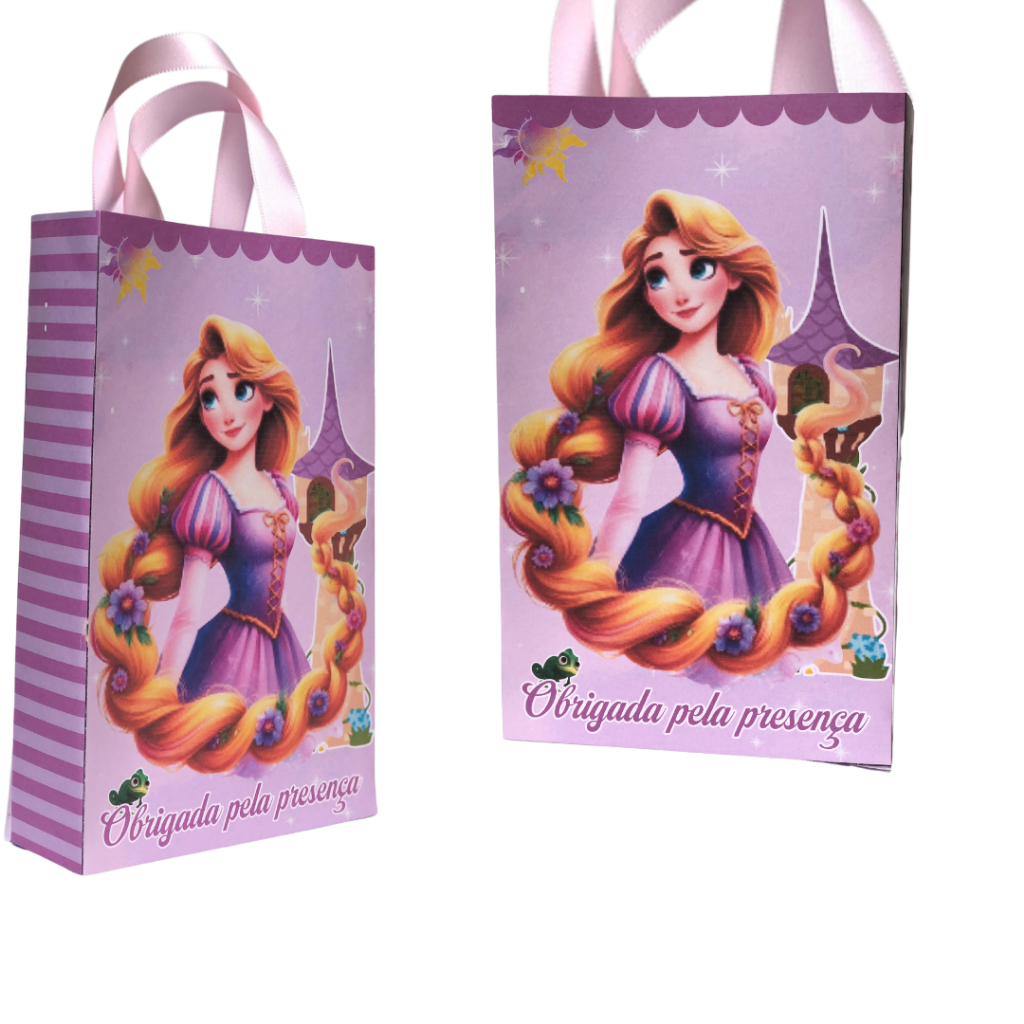 SACOLINHAS PERSONALIZADAS RAPUNZEL/ENROLADOS PEGUE E MONTE LEMBRANCINHA SURPRESA