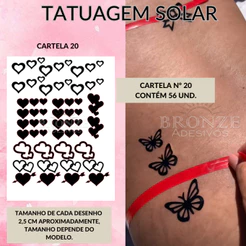 Kit com 2 cartelas de tatoo solar Bronzeamento solar - biquíni de fita