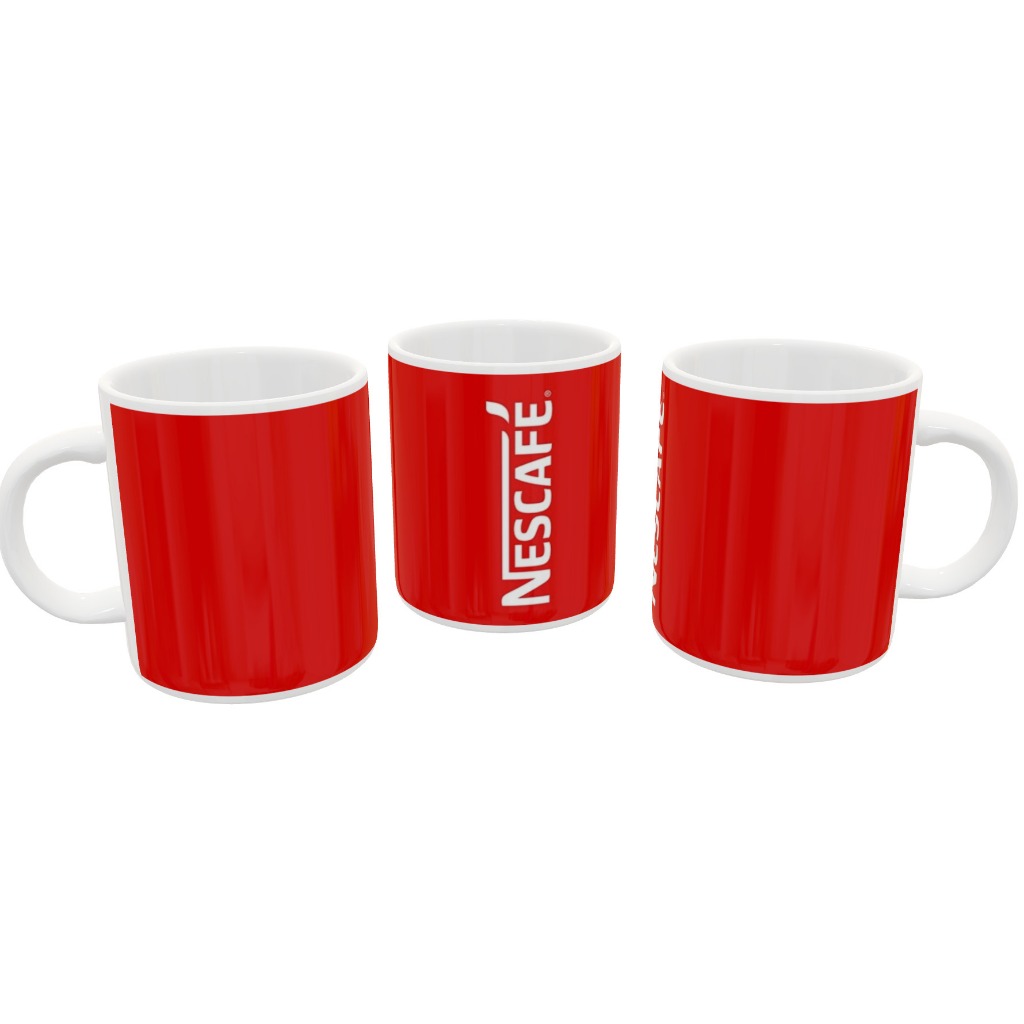 Caneca Porcelana Personalizada Café Nescafé Vermelha em Oferta na Shopee