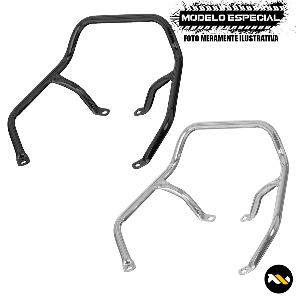 Alça Modelo ESpecial Compativel Com Biz 125 2006 a 2010 Preto e Cromado Pro Tork