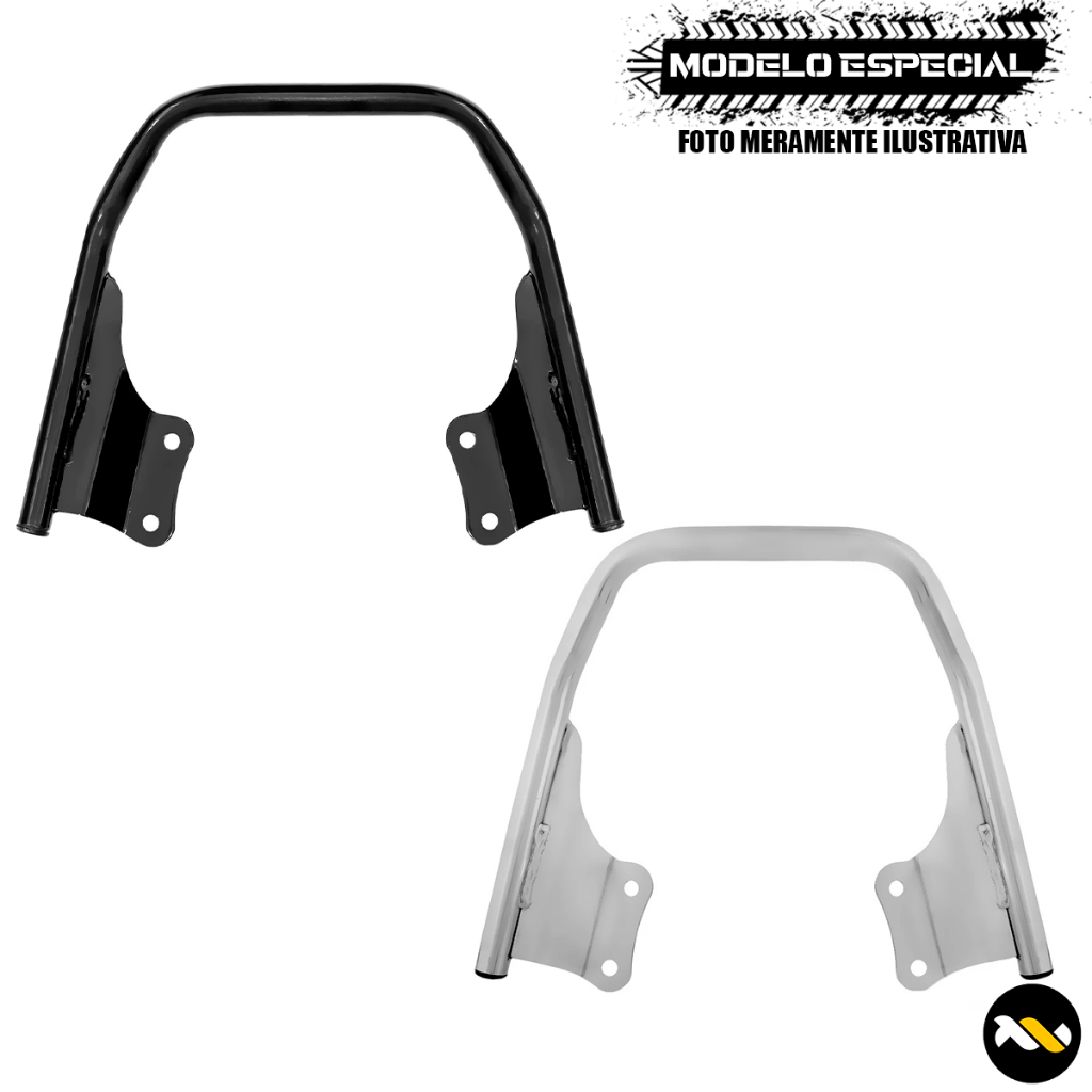 Alça Modelo ESpecial Compativel Com Cb 250 Twister 2015 Preto e Cromado Por Tork