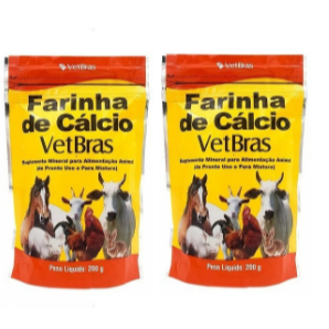 Kit 2 Unidades - Farinha De Cálcio - Vetbras - 200 Gramas