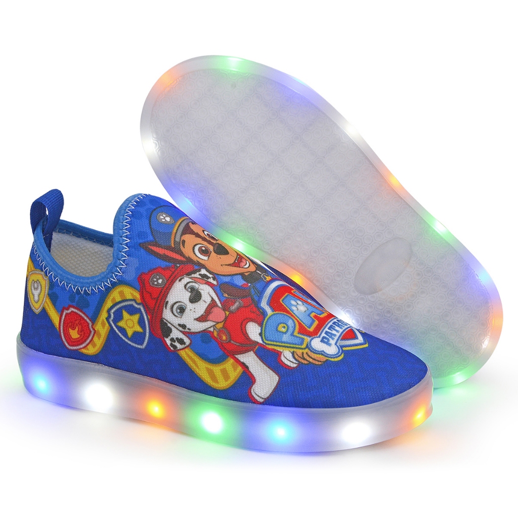 Tênis Infantil Led / Luzinha Personagens Patrulha Canina Masculino Macio Confortavel Menino Escolar Casual Calce fácil em Oferta na Shopee