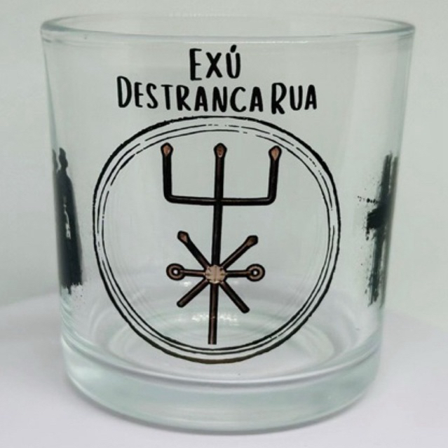 COPO WHYSKY E BEBIDAS EXÚ DESTRANCA RUA - UMBANDA QUIMBANDA CANDOMBLÉ 260ml