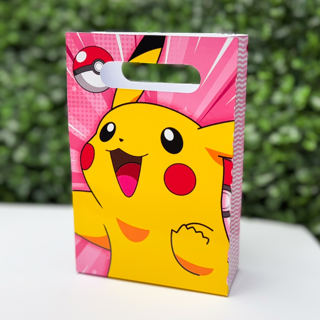 Caixinhas Lembrancinha Infantil 5 ou 10 un - Pokemon Rosa, Milk, Maletinha, Sacolinha, Pirâmide, Milk, Maletinha