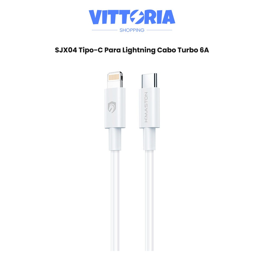 Cabo Tipo c para Lightning Cabo Carregador 6A SJX-04 PD Turbo Cabo Usb Ligtning para iPhone 14 13 12 11 Pro Max Xs Plus