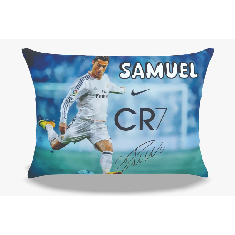 capa de travesseiro Cristiano Ronaldo com nome em Oferta na Shopee