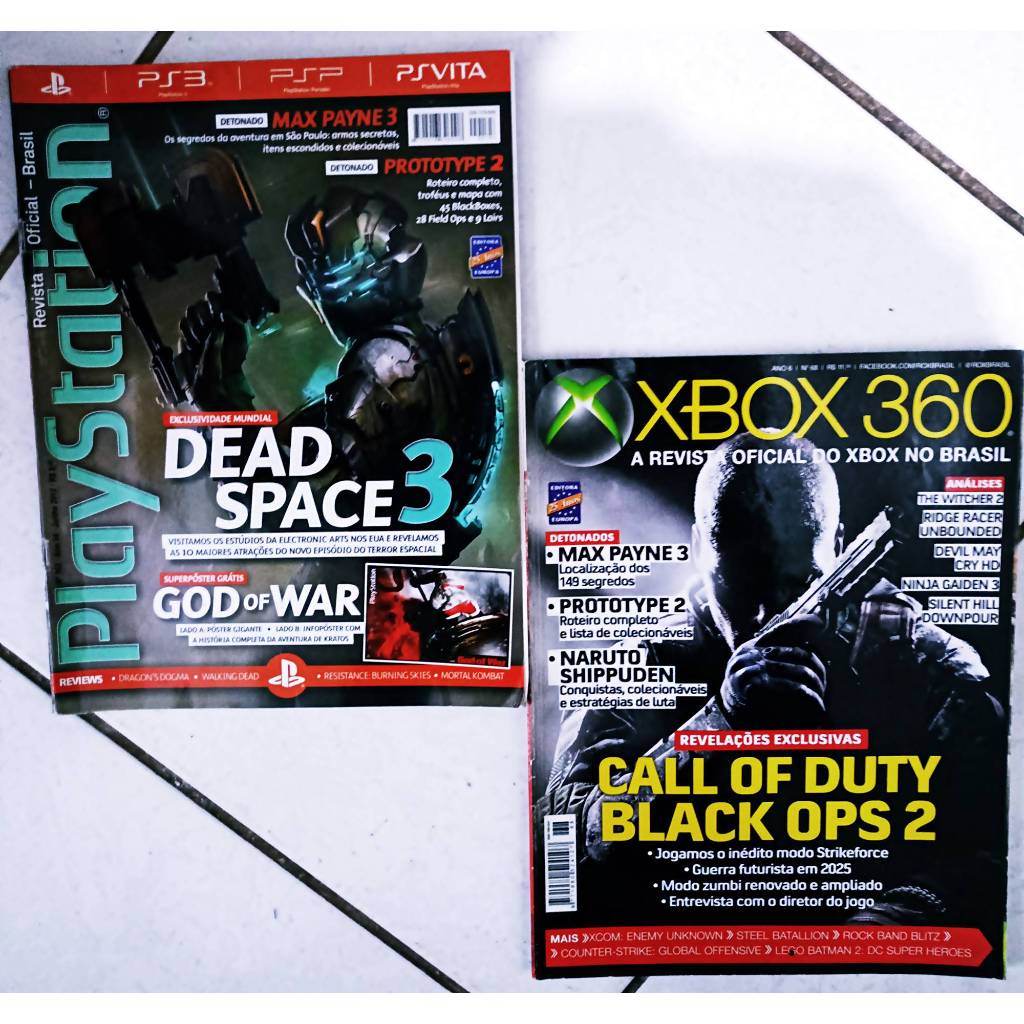 Kit 2 Revistas - Playstation Nº 163 - XBOX 360 Nº 68 - Detonados de Max Payne 3, Prototype 2 e Naruto Shippuden