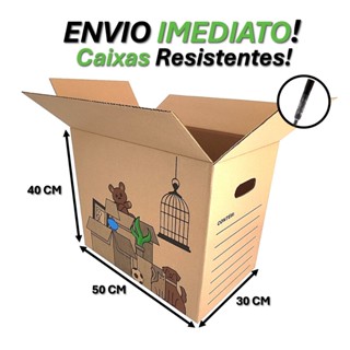 Kit 3 Caixas De Papelão para mudança Alta Qualidade Grande Forte 50x30x40 em Oferta na Shopee