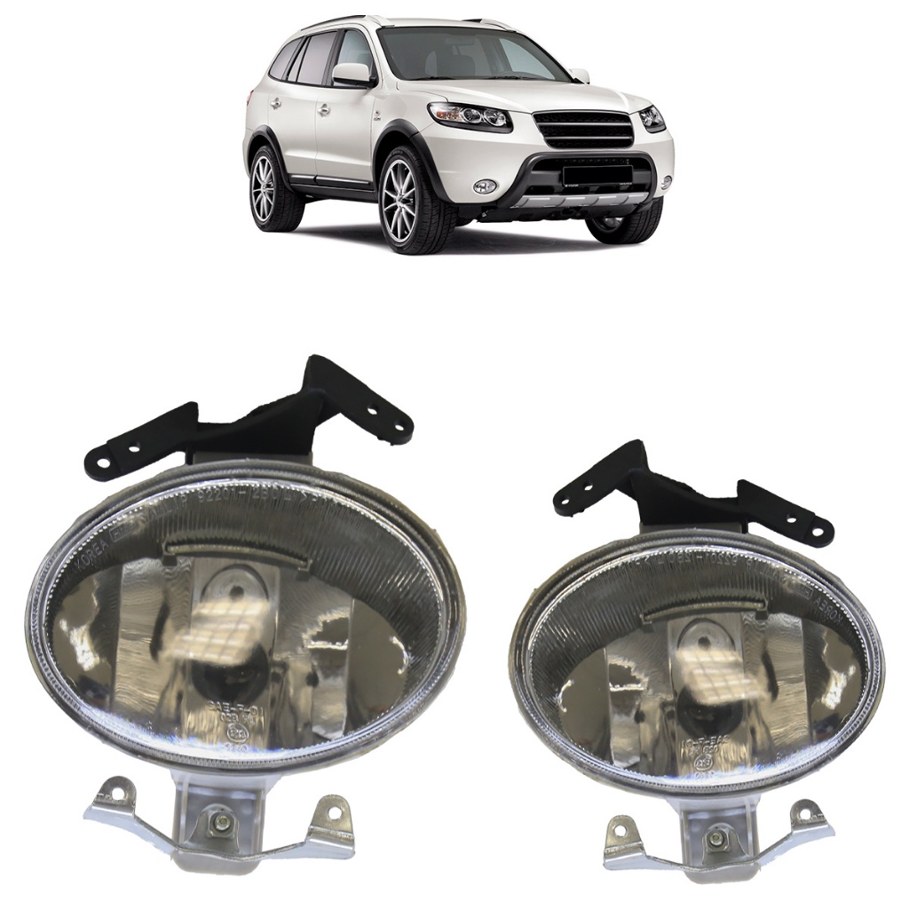 Par Farol Milha Auxiliar Santa Fé 2007 2008 2009 2010 Lente Lisa Acrilico em Oferta na Shopee