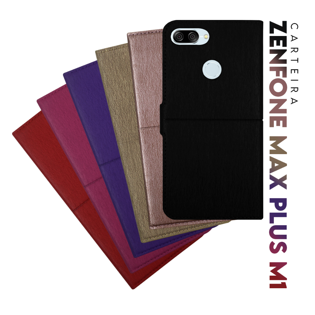 Capa Case Capinha Carteira Flip Cover Couro Sintético PRETA Para Asus Zenfone Max Plus M1 Zb570tl 5.7 Cell in Power25