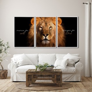 Quadro 3 Telas Nunca Foi Sorte Sempre Foi Deus Sala Quarto Escritorio em Oferta na Shopee