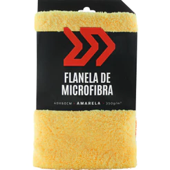 Flanela Microfibra 40x60 Amarela Borda Laranja Autoamerica