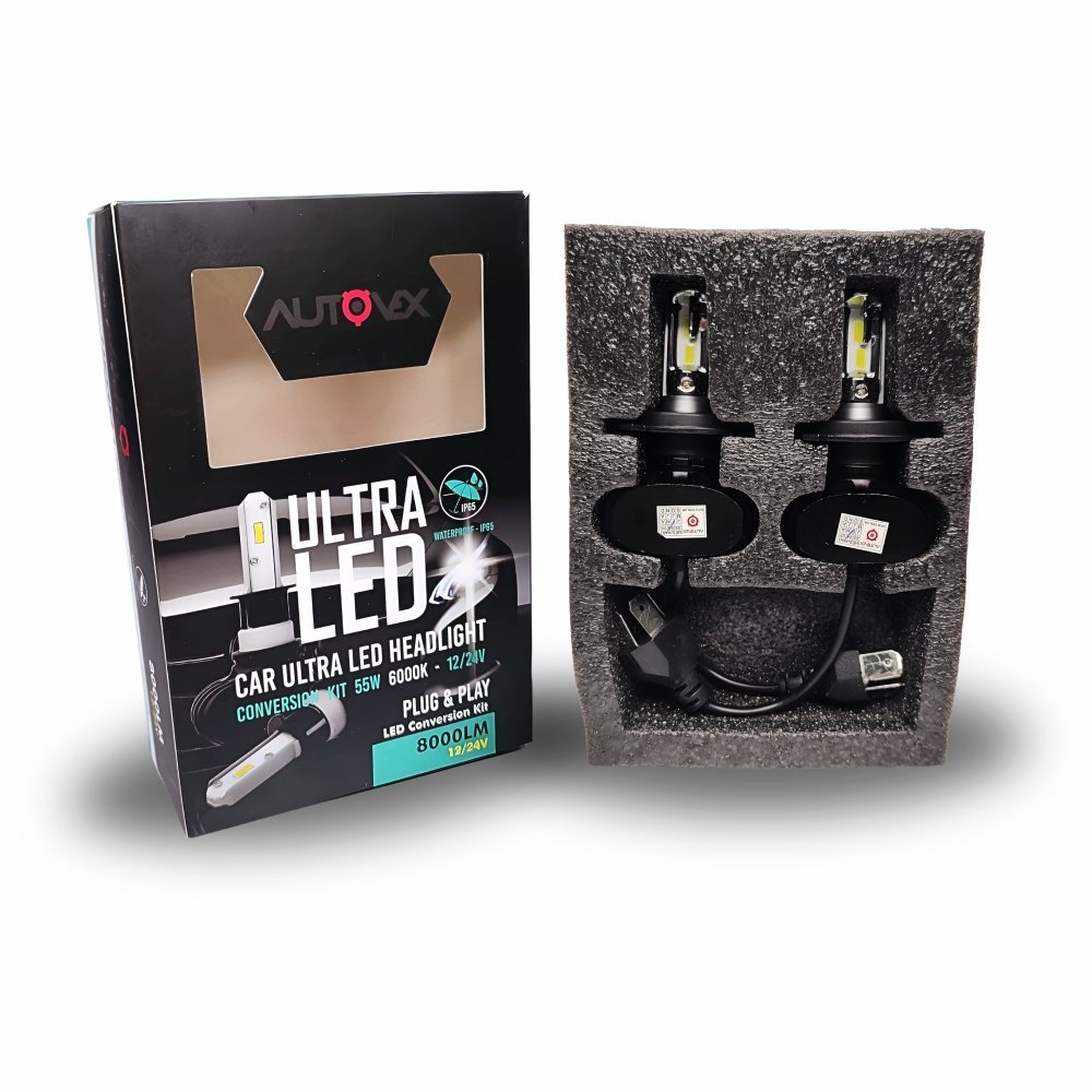 Par Lampada do Farol Ultra Led 8000Lm Autovex