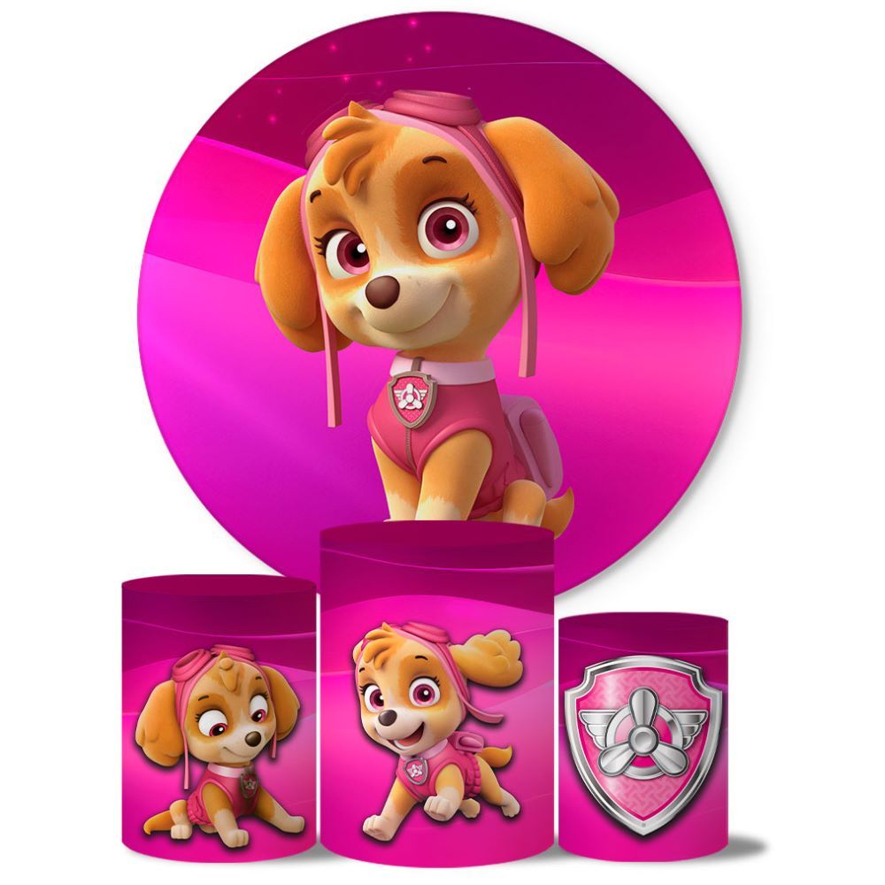 Trio Capas Cilindros + Painel Veste Fácil Pat Pink