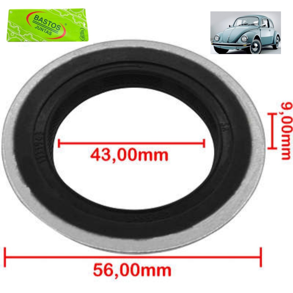 Retentor Polia Virabrequim Dianteiro vw Fusca Brasília 1300 1500 1600 bastos