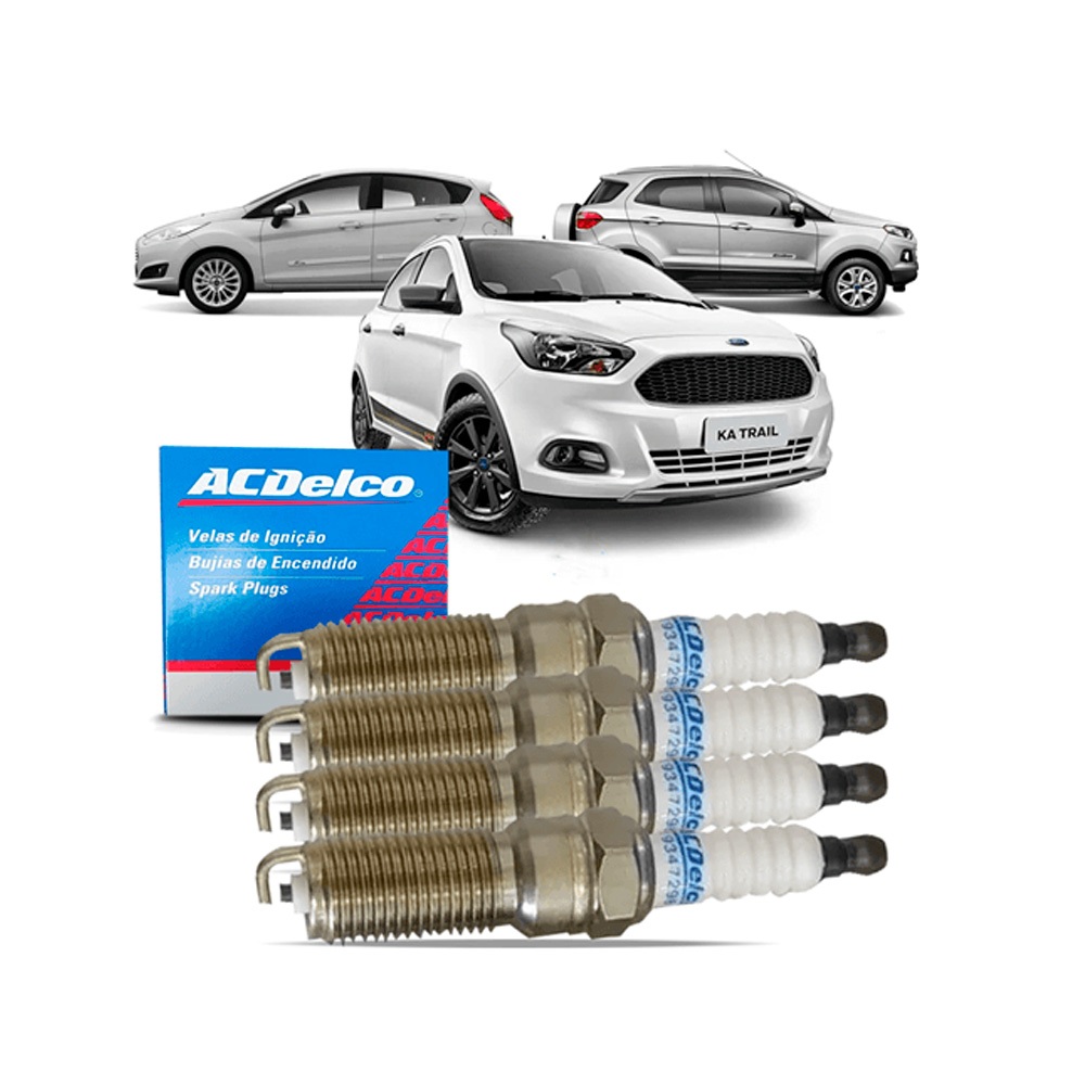 Velas de Ignição Ka Fiesta Ecosport 1.6 16v Sigma Flex JG19347298 Acdelco
