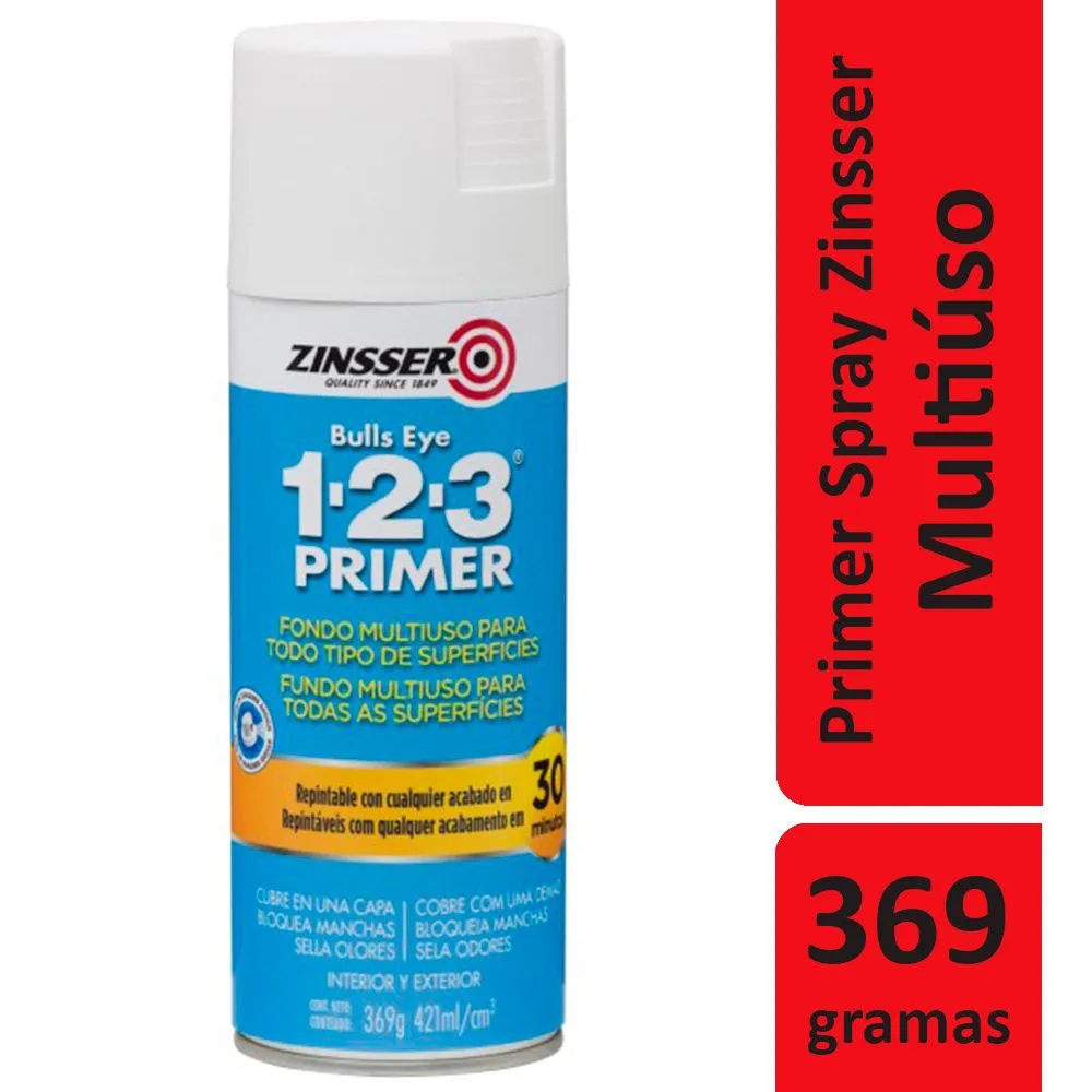 Rust Oleum Primer Spray Multiuso 123 Zinsser Branco em Oferta na Shopee