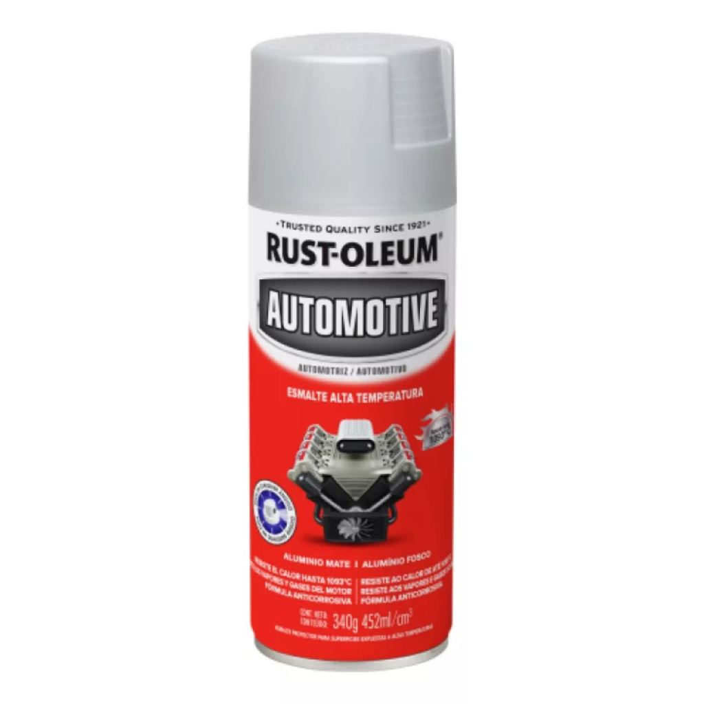 Rust Oleum Tinta Spray Automotiva Alta Temperatura Alumínio Fosco 1093ºC - Home & Living