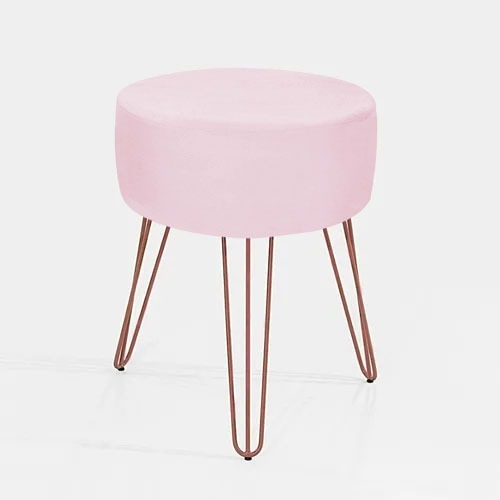 Puff Pufe Magnus Redondo Pés Aramado Várias Cores E Estampas