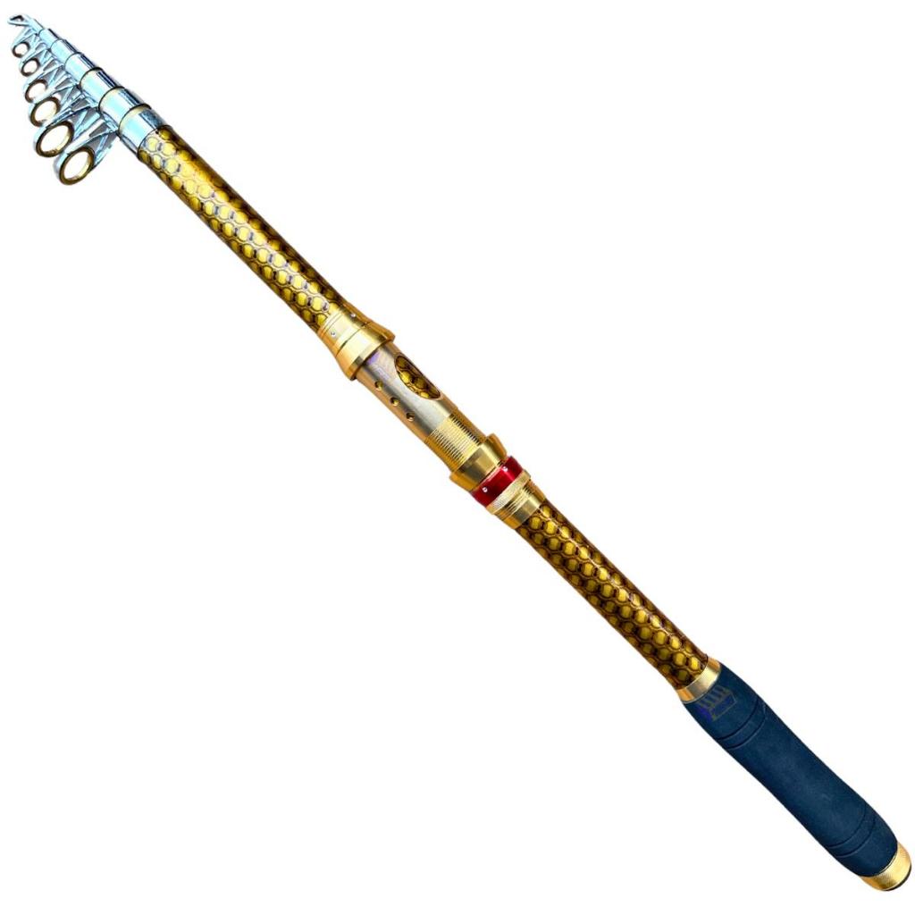 Vara Pesca Telescópica Alto Mar Praia Carbono + Aluminio 4.50 Metros  Luxo 12 - 20 Libras