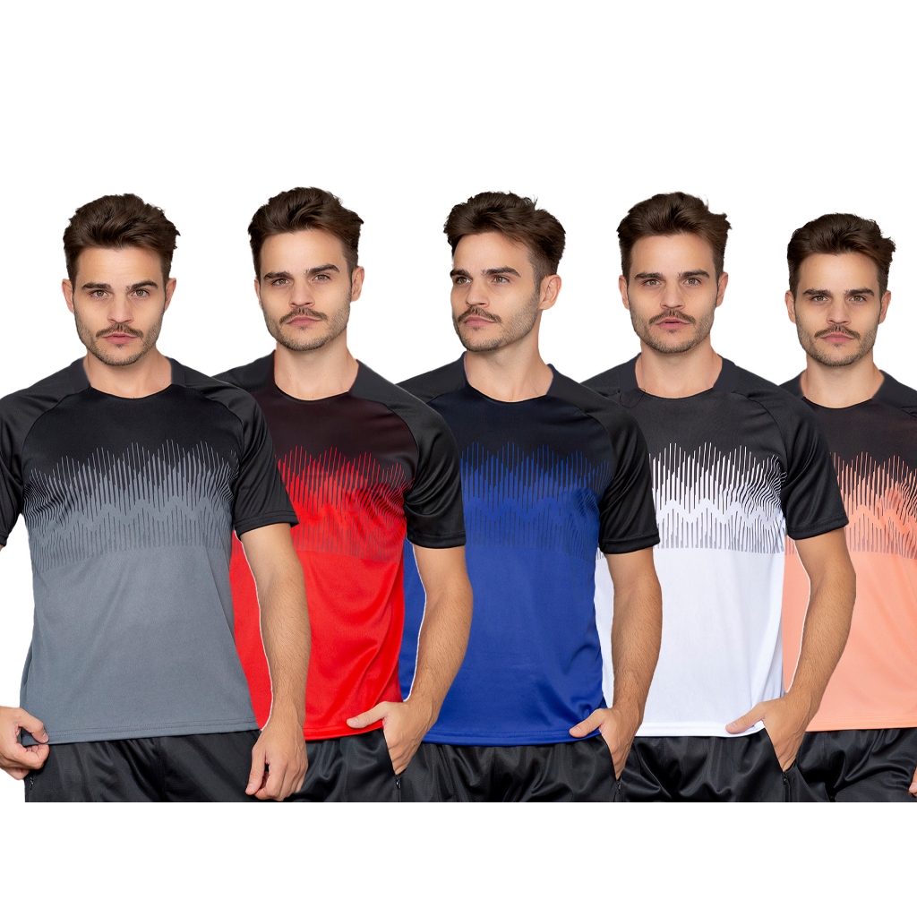 Combo 6 Camisetas masculina dryfit varias cores confortável para treino corrida academia futebol