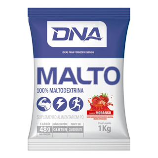 Malto Dextrina Rápida Absorção Pré Treino 1kg Sabor Morango - Dna Suplementos em Oferta na Shopee