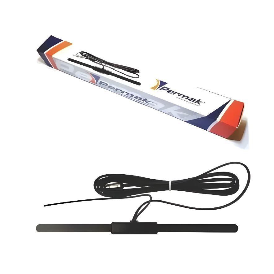 Antena Interna Permak Radio Automotiva Amplificada p/ Carro Universal de Para-Brisa