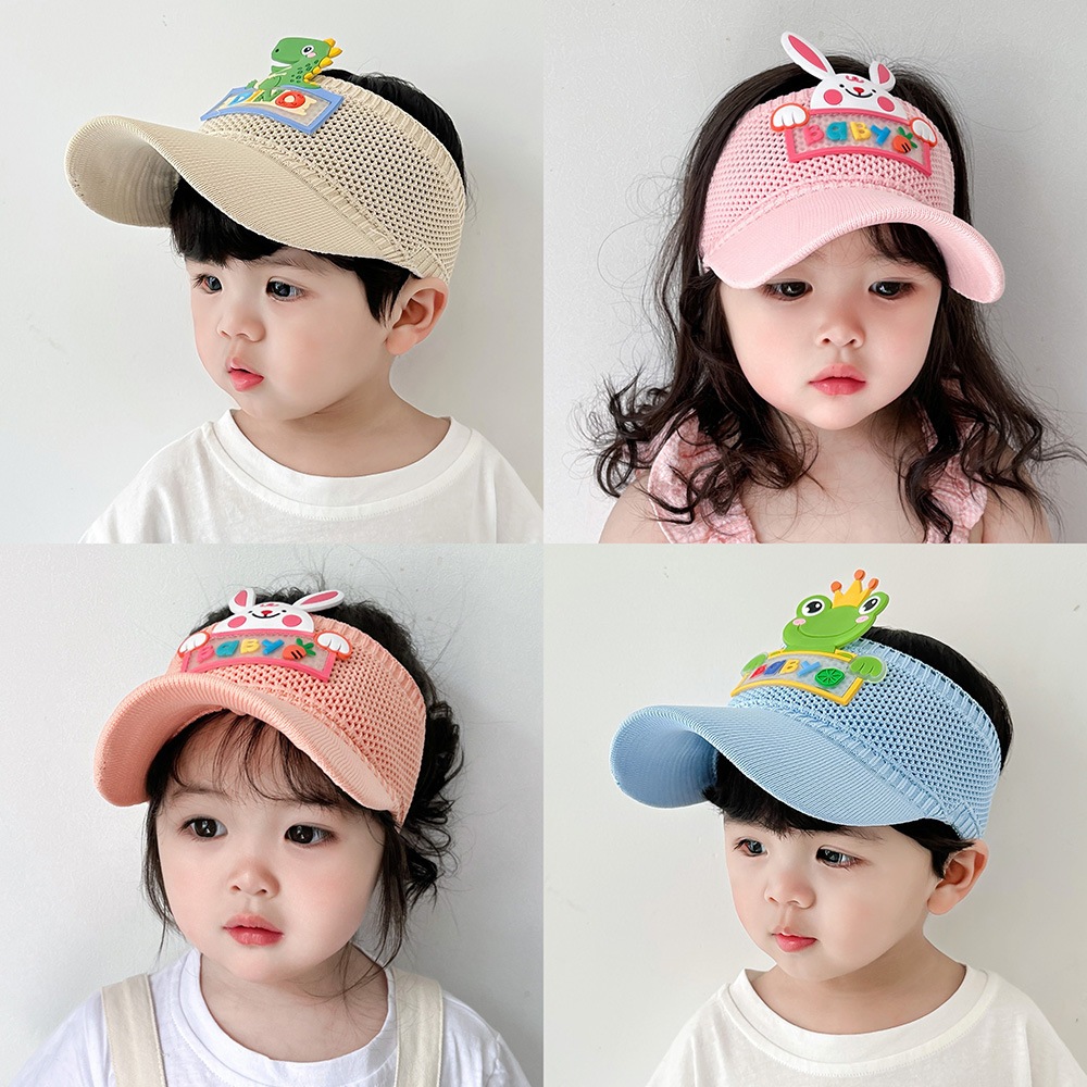 Chapéu Do Bebê Verão Malha Respirável Crianças Vazio Cartola Proteção Solar Guarda-sol Versátil Chapéu De Sol Coelho Para Meninos E Meninas em Oferta na Shopee
