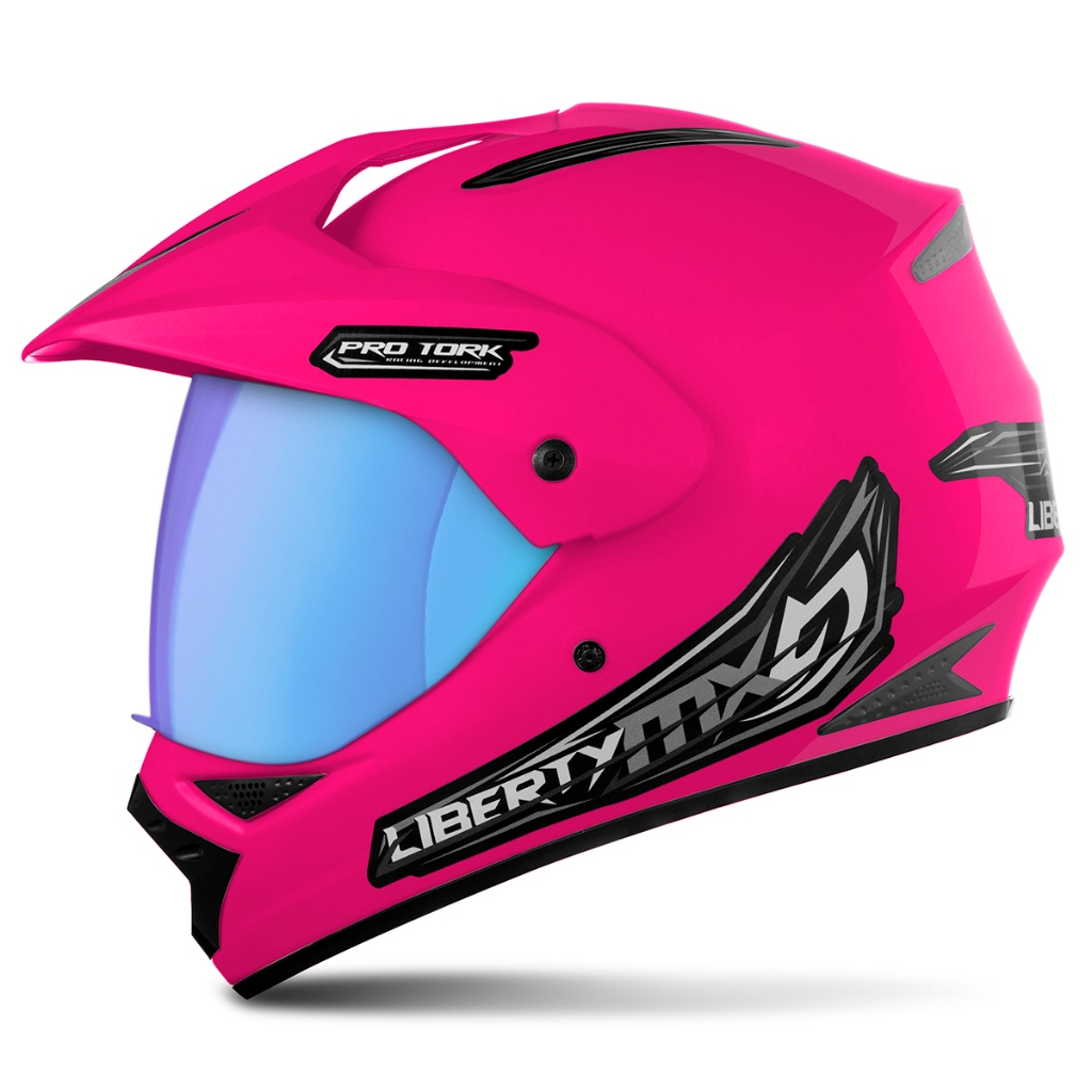 Capacete Moto Fechado Pro Tork Liberty Mx Vision Pro Viseira Camaleão Feminino Masculino Motocross