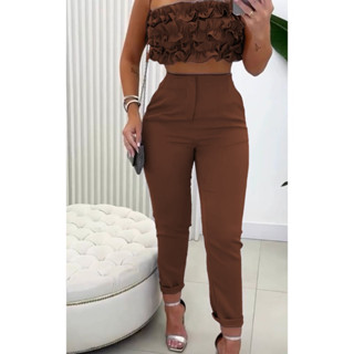 Calça Feminina Alfaiataria Lisa em Oferta na Shopee