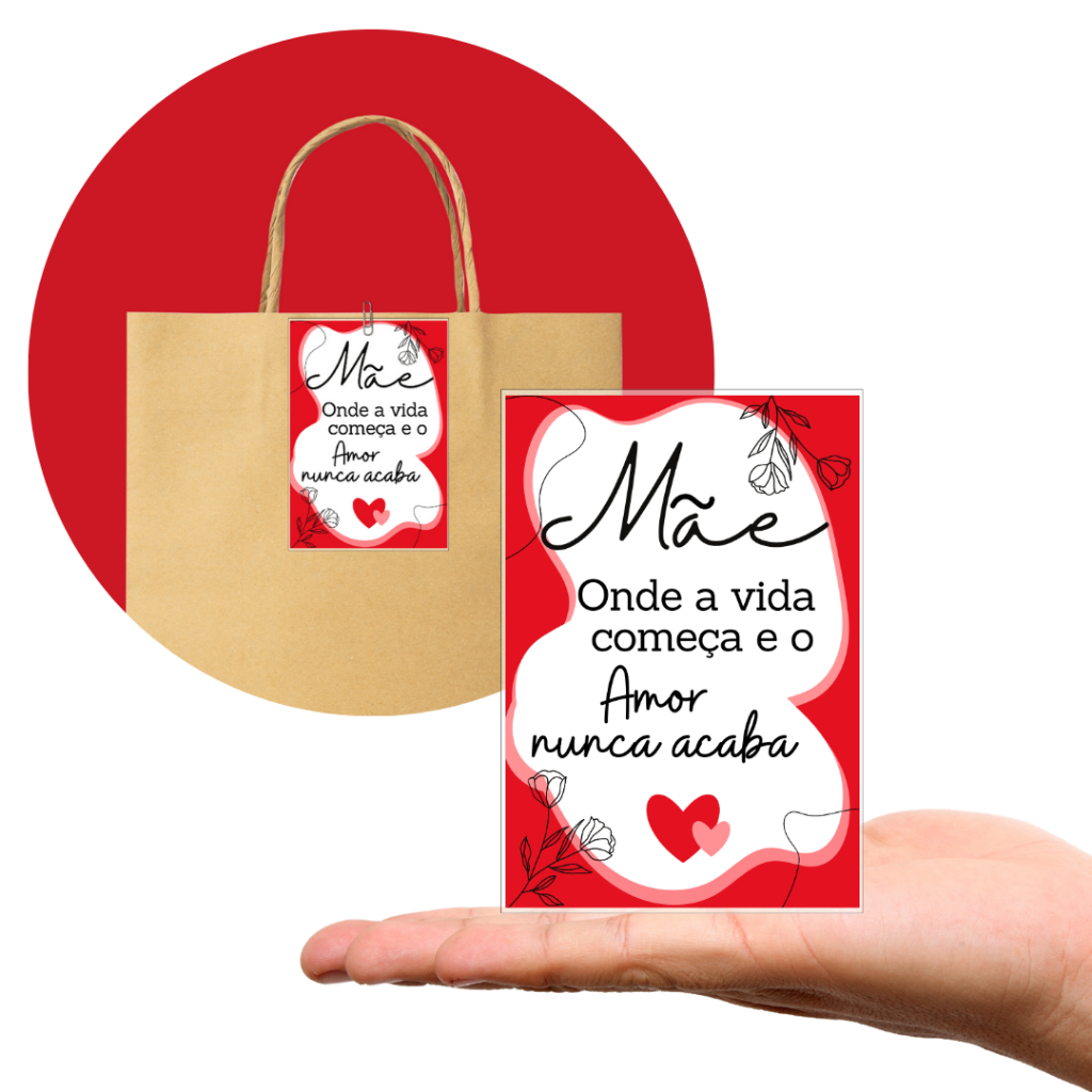 Cartões Agradecimento - Dia das Mães - Tam: 7 x 10 cm em Oferta na Shopee