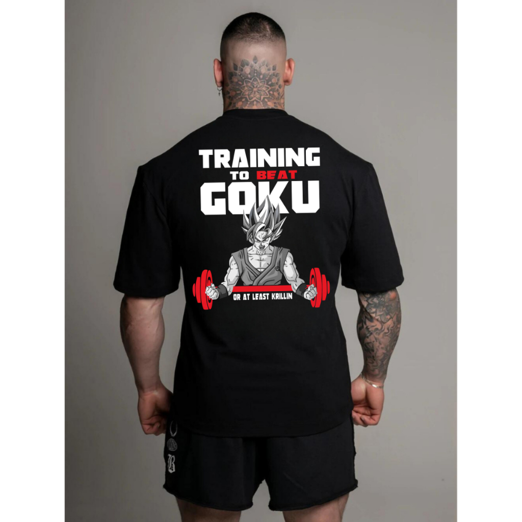 Camiseta Oversized Streetwear Academia Goku Training GYM Tshirt Oversized Grande Musculação Pronta entrega 