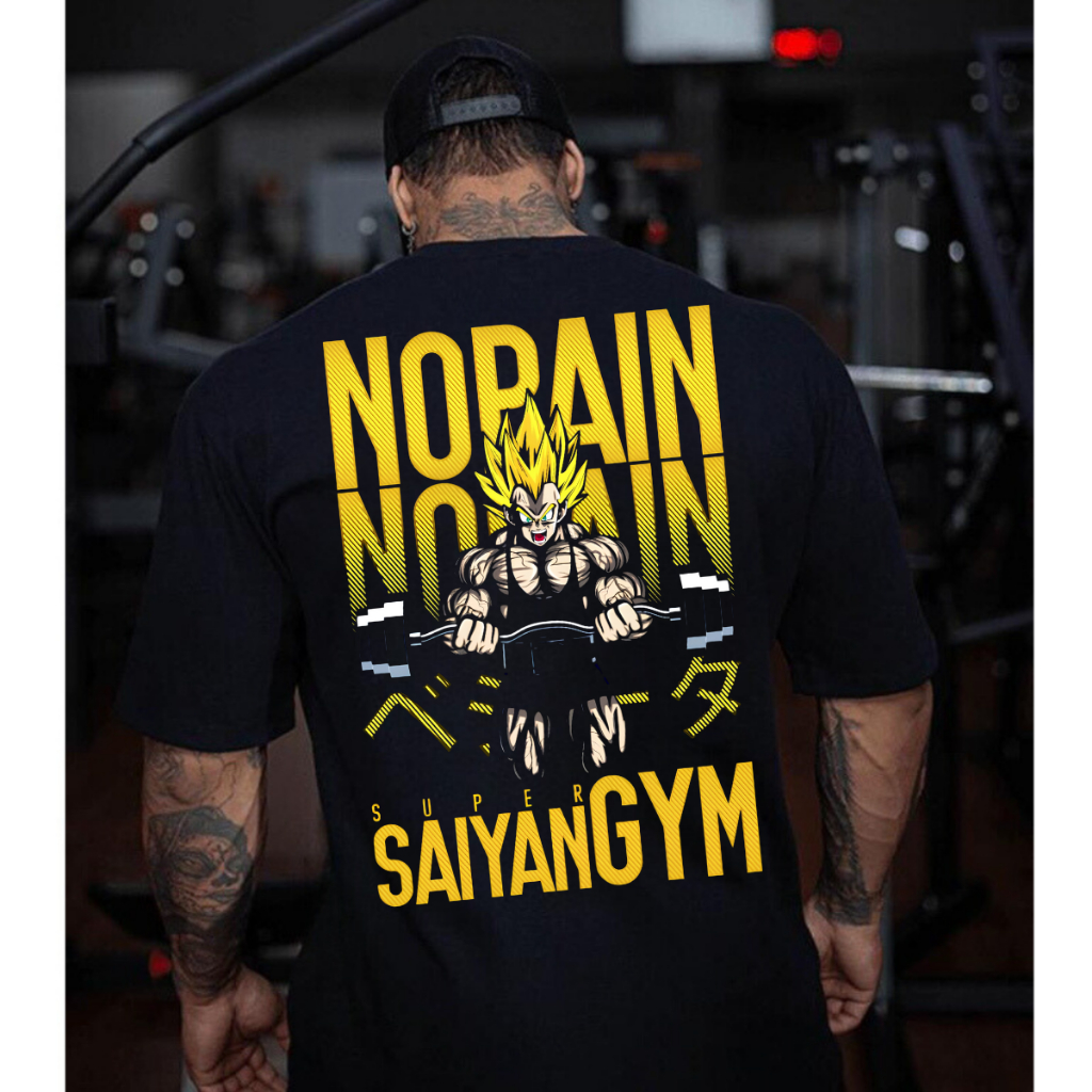 Camiseta Oversized Academia Masculina No Pain No Gain SayaGYM Lançamento