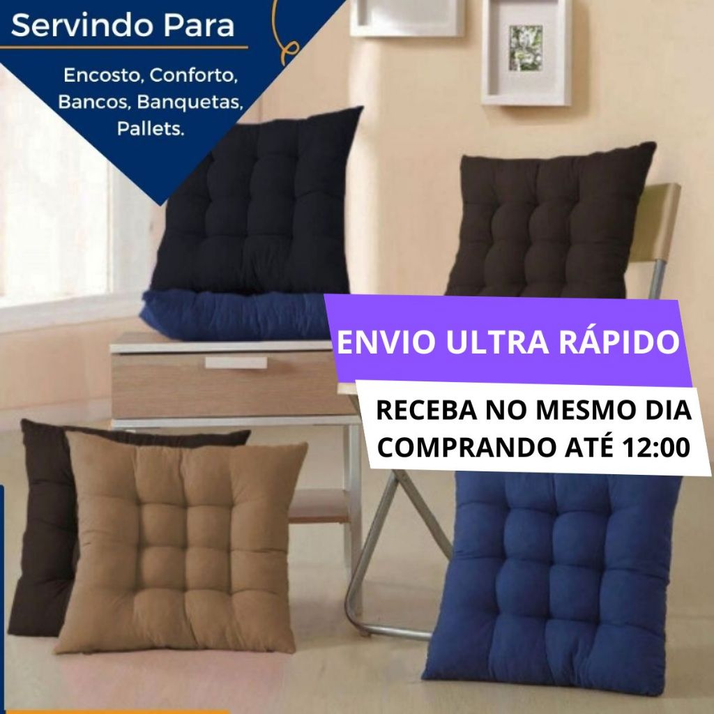 Assentos Futton 2 Peças Para Cadeira Pallets Poltrona Cores Diversas Macio Confortável Futon