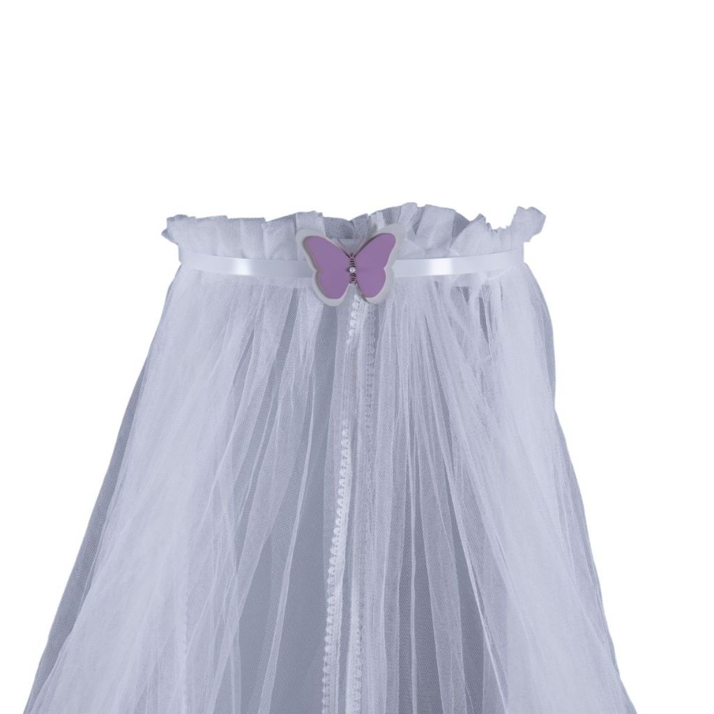 Dossel Mosquiteiro Parede Infantil Criança Quarto Bebe Filo Tule Rede Veu Cortinado Borboleta Lilas