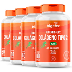 KIT C/ 4X BIGENS REGENER FLEX COLÁGENO TIPO II 60 CAPS