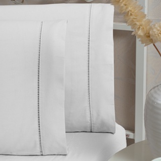 Kit 2 Fronhas Avulsas 100% Algodão 400 Fios Ponto Palito em Oferta na Shopee