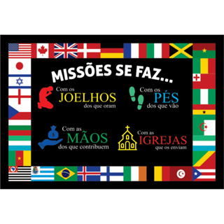 Bandeira Missões se Faz 1,45m X 1m em tecido Oxford em Oferta na Shopee