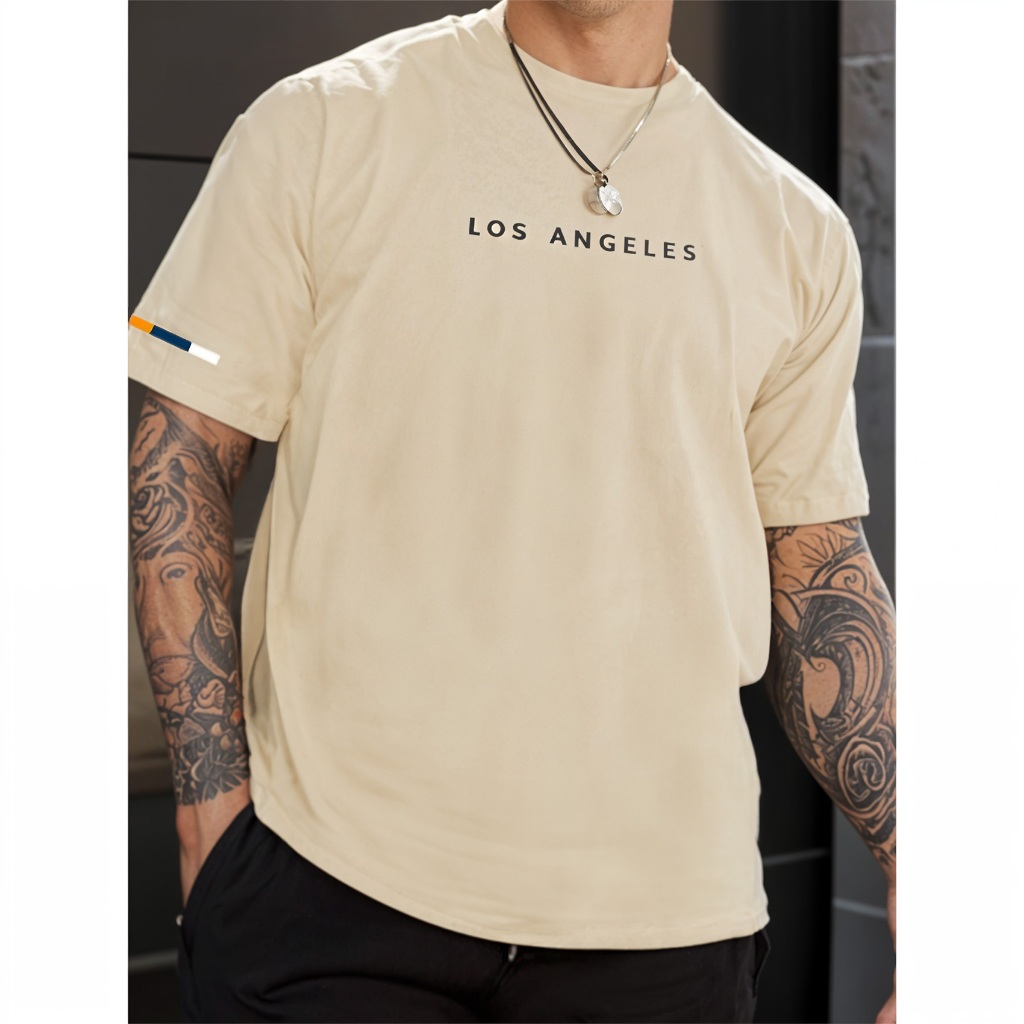 T-Shirt Manfinity Camiseta Masculina Los Angeles Urban Street Camisa 100% Algodão