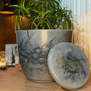 Vaso para decoração  e plantas em polietileno liso bojo GG com prato em Oferta na Shopee