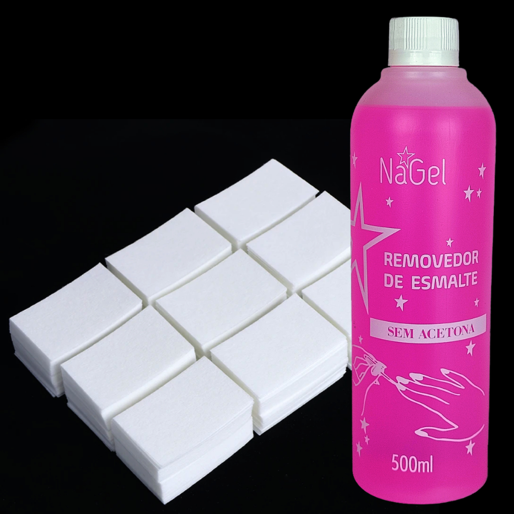 🔥⚡ Kit Algodão Prensado + Removedor De Esmaltes 500ml Sem Acetona 🔥⚡ Para Unhas Em Gel Manicure Nail Designer