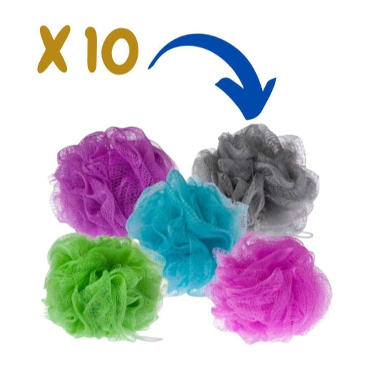 Kit Com 10/20/30/40/50 Unidades Esponjas De Banho Nylon Esfoliante Bucha