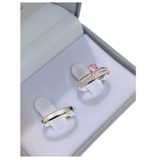 Aliança De Namoro Compromisso Chanfrada 3mm  Zircônia Rosa Em Prata 950 + Solitário em Oferta na Shopee